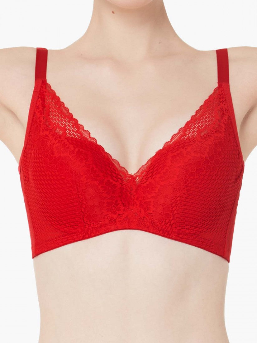 Lace Deep V Push Up Bra (Cup B-D)
