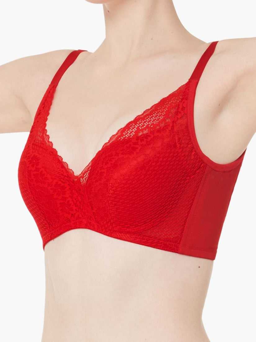 Lace Deep V Push Up Bra (Cup B-D)