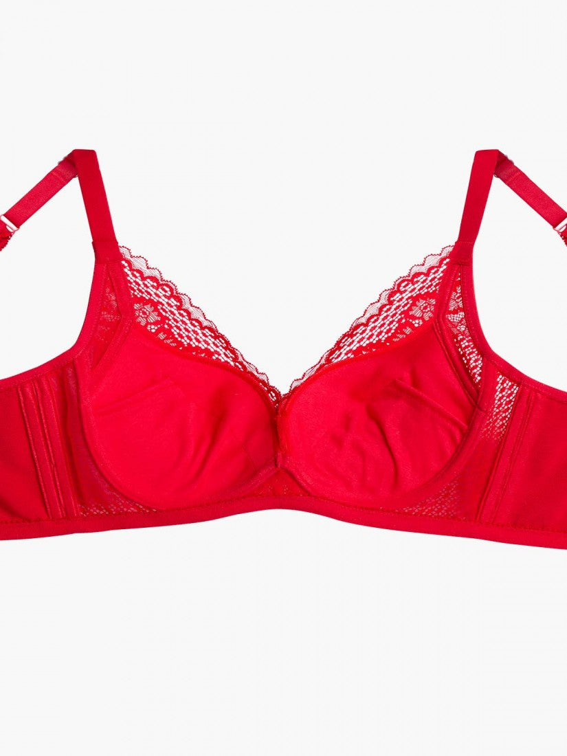 Lace Deep V Push Up Bra (Cup B-D)