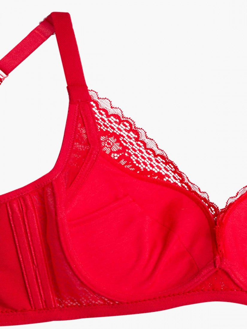 Lace Deep V Push Up Bra (Cup B-D)