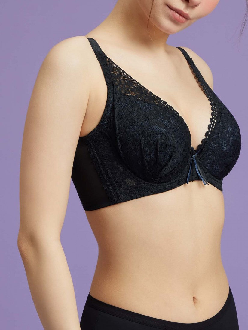 Lace Deep V Soft Cup Bra (Cup C-E)
