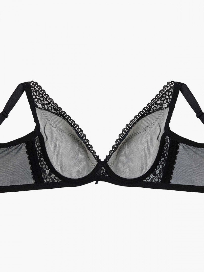 Lace Deep V Soft Cup Bra (Cup C-E)