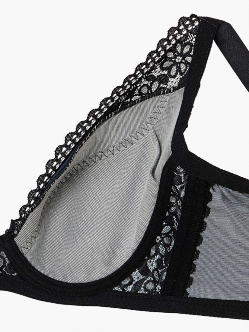 Lace Deep V Soft Cup Bra (Cup C-E)