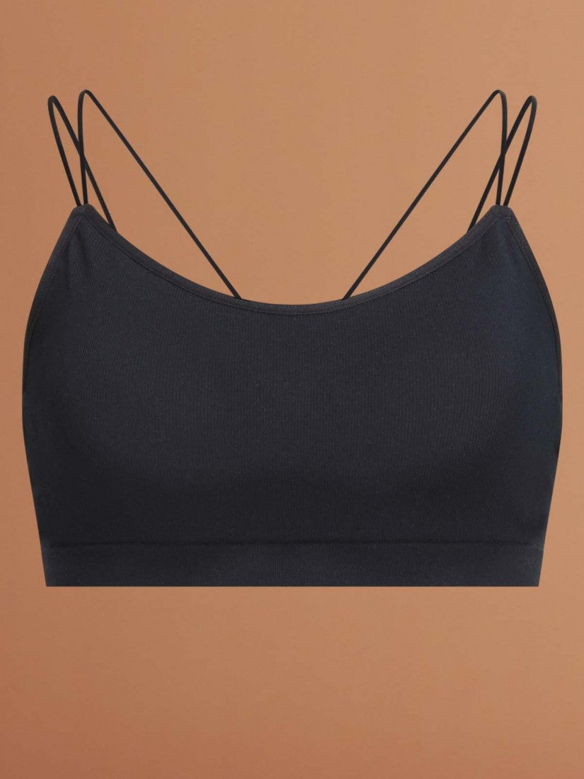 Modal® Cross Back Seamless Moulded Scoop Wireless Bralette (Cup B-E)