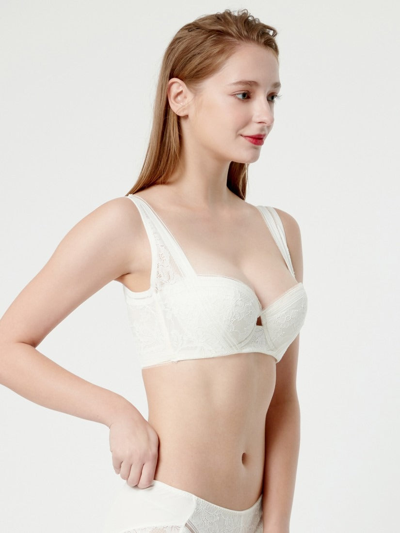 NiTi Shape-Memory Wire Lace Soft Cup Demi Bra ( Cup B-C )