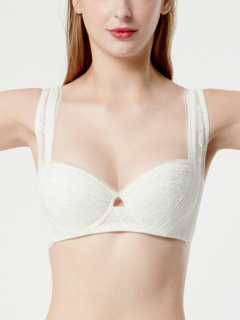 NiTi Shape-Memory Wire Lace Soft Cup Demi Bra ( Cup B-C )