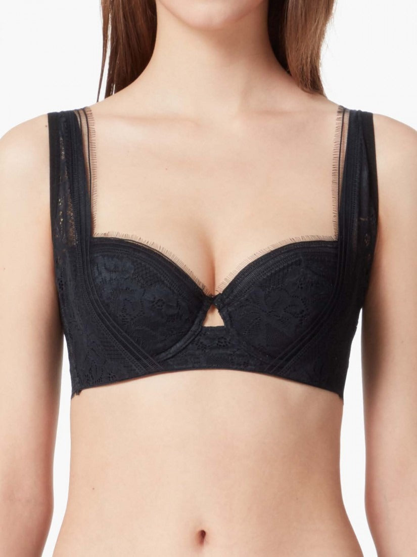 NiTi Shape-Memory Wire Lace Soft Cup Demi Bra ( Cup B-C )