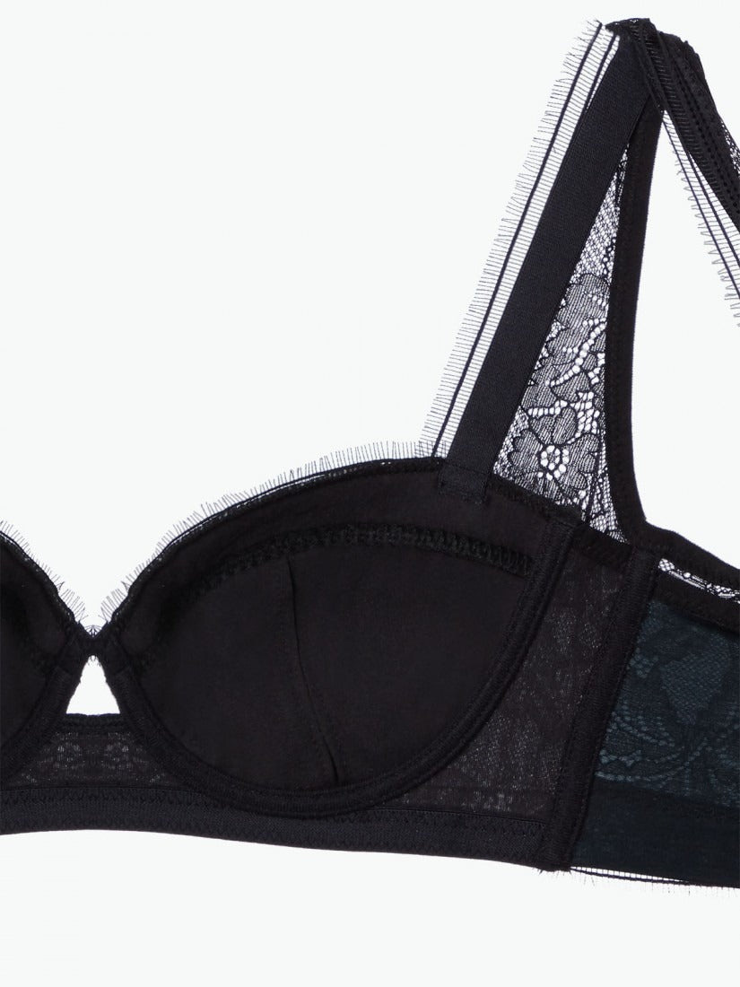 NiTi Shape-Memory Wire Lace Soft Cup Demi Bra ( Cup B-C )